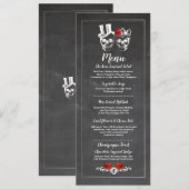 ウェディング レセプション メニュー ラスティック スカル ローズ メニュー (正面/裏面)