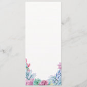 ウェディング レセプション メニュー ラスティック パステル 多肉植物 (裏面)