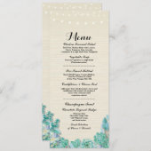 ウェディング レセプション メニュー ラスティック 多肉植物 ミント (正面/裏面)