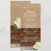 ウェディング レセプション メニュー ローズ バルーン ウッドレース 招待状 (正面/裏面)