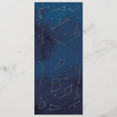 ウェディング レセプション メニュー 星のサイン ネイビー コズミック (裏面)