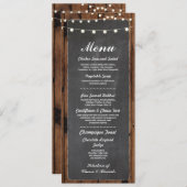 ウェディング レセプション ラスティック ウッド チョーク カード (正面/裏面)