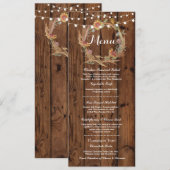 ウェディング レセプション ラスティック ウッド 秋 ライト メニュー (正面/裏面)