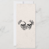 ウェディング レセプション ラスティック スカル ローズ メニュー 招待状 (裏面)