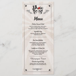 ウェディング レセプション ラスティック スカル ローズ メニュー 招待状