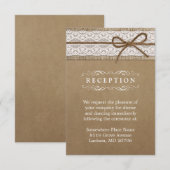 ウェディング レセプション ラスティック バルーン ライト ストリング ボウ エンクロージャーカード (正面/裏面)