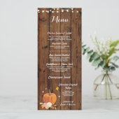 ウェディング レセプション ラスティック パンプキン ウッド カード (スタンド正面)