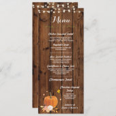 ウェディング レセプション ラスティック パンプキン ウッド カード (正面/裏面)