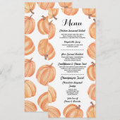 ウェディング レセプション ラスティック パンプキン オータム カード メニュー (正面/裏面)