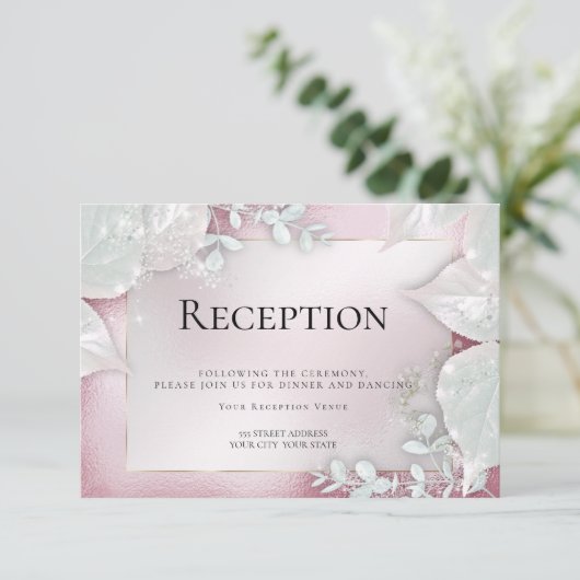 ウェディング レセプション | ワインレッドの輝きのある招待状 招待状 (スタンド正面)