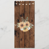 ウェディング レセプション 向日葵 木 メニュー (裏面)