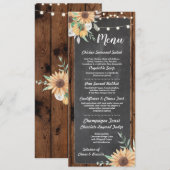 ウェディング レセプション 向日葵 木 メニュー (正面/裏面)