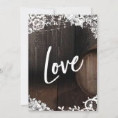 ウェディング　レセプション　木樽　レース　ライト　花 招待状 (裏面)