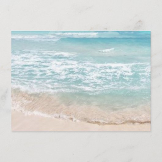 ウェディング・レセプション | 現代のイニシャル ビーチ エンクロージャーカード (裏面)