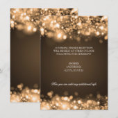 ウェディング レセプション 輝く ライト ゴールド 招待状 (正面/裏面)