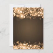 ウェディング レセプション 輝く ライト ゴールド 招待状 (裏面)