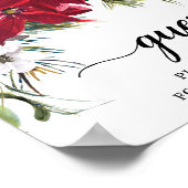 ウェディング レッド ポインセチア フラワー パイン ゲストブック ネーム (角)