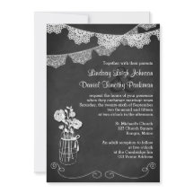 ウェディング | レースバンティング・メイソン・ジャー | 黒板2