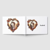 ウェディング ロマンティック スチームパンク ハート カップル ゲストブック (全面)