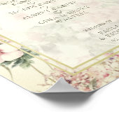 ウェディング ロマンティック メモリアル テーブル ヴィンテージ フラワーズ ポスター (角)