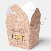 ウェディング ローズゴールド ハート スクリプト ネーム ミスター アンド ミセス T フェイバーボックス (オープン)