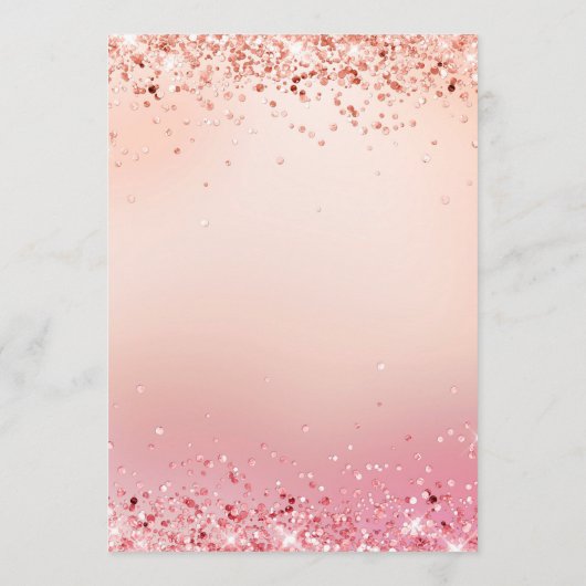 ウェディング ローズゴールド ピンク コンフェッティ メニューカード 招待状 (裏面)
