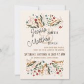 ウェディング ワイルドフラワーズ インスピリビティ エレガント おしゃれ 招待状 (正面)