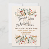 ウェディング ワイルドフラワーズ モダン インスピリビティ エレガント 招待状 (正面)