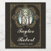 ウェディング ワイン ラベル アートヌーボー ステンドグラス (シングルラベル)