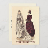 ウェディング ヴィンテージ 花嫁と花嫁の友人たち 招待状 (正面/裏面)