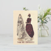 ウェディング ヴィンテージ 花嫁と花嫁の友人たち 招待状 (スタンド正面)