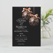 ウェディング |冬のバラ金ゴールドオニキスのボーブル 招待状 (スタンド正面)