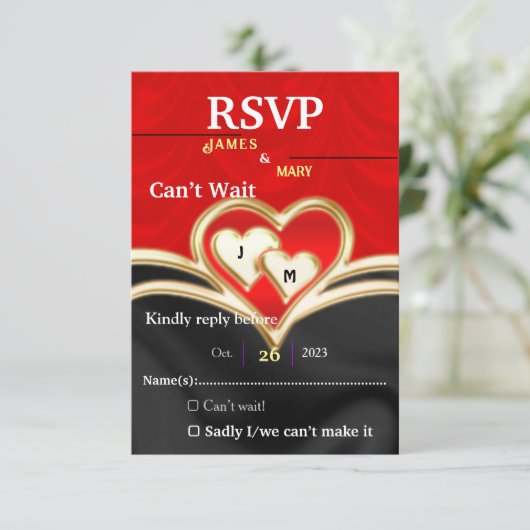 ウェディング 出欠カード (スタンド正面)