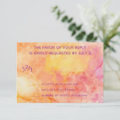 ウェディング　出欠確認カード　生花 出欠カード (スタンド正面)