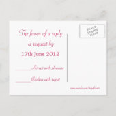 ウェディング.出欠。デイジーとガーベラ葉書 インビテーションポストカード (裏面)