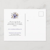 ウェディング 同じ愛 新しい計画 日付 紫の花 案内ポストカード (裏面)