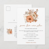 ウェディング 同じ愛 新しい計画 日程 秋の花 案内ポストカード (正面/裏面)