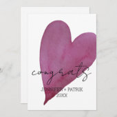 ウェディング 婚約 贈り物 ハート 案内状 (正面/裏面)