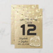 ウェディング 席 配置 テーブル ナンバー メイソンジャー ライト 招待状 (正面/裏面)