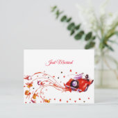 ウェディング　幸せなカップル　結婚しました　水彩画 案内ポストカード (スタンド正面)