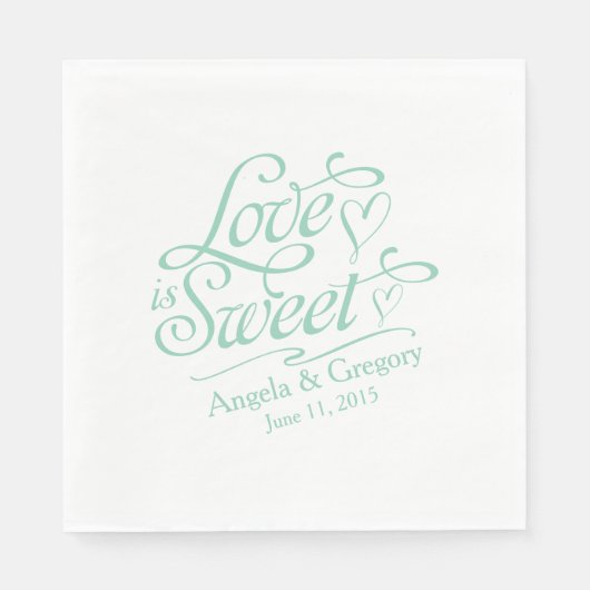 ウェディング | 愛は甘いキャンディビュッフェミントグリーン スタンダードランチョンナプキン (正面)
