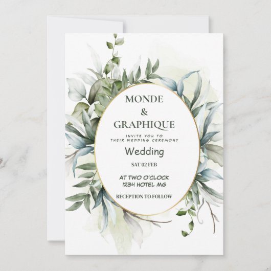 ウェディング　招待状　アート 招待状 (正面)