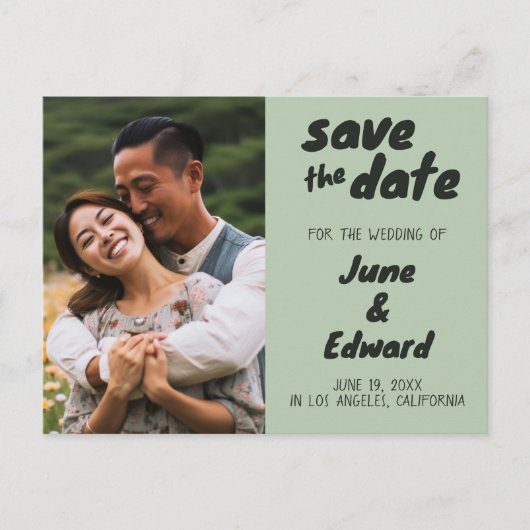 ウェディング 招待状 オーダーメイド フォト SAVE the DATE カード (正面)