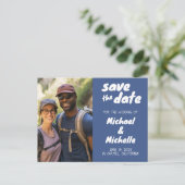 ウェディング 招待状 オーダーメイド フォト SAVE THE DATE カード (スタンド正面)
