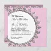 ウェディング　招待状 - クラシック バロック スワール サークル 招待状 (正面/裏面)