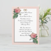 ウェディング 招待状 ヴィンテージ ローズ シャビー シック 招待状 (スタンド正面)