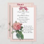 ウェディング　招待状　ヴィンテージ　ローズ　シャビー　シック 招待状 (正面/裏面)