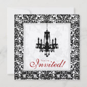 ウェディング 招待 装飾 黒 赤 銀 招待状 (裏面)