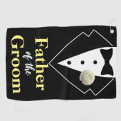 ウェディング 新郎の父 タキシード 名入れ ゴルフタオル (横)