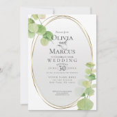 ウェディング | 春モダンのユーカリ 招待状 (正面)